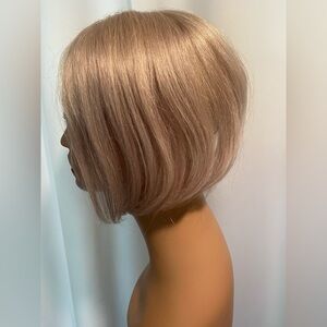 💯 Human Hair Elegant champagne Blonde Women's Topper